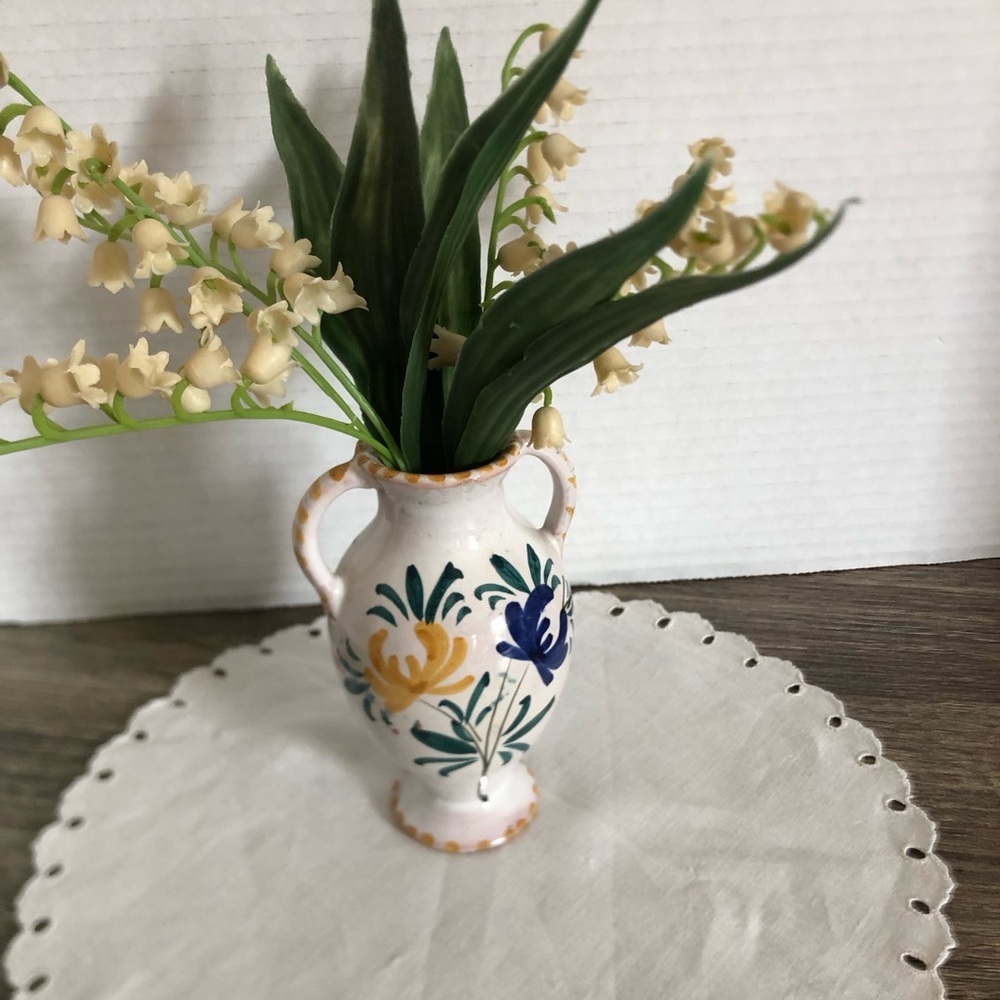Vtg Italian Hand Painted Miniature Vase